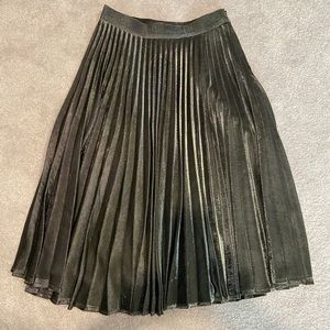 Pleated Metallic Skirt